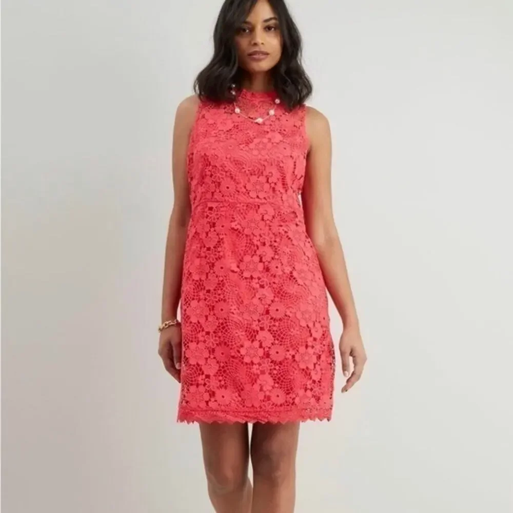 Kate Spade Pink Peach Sherbet Floral Lace Business Wedding Cute Feminine Dress 2